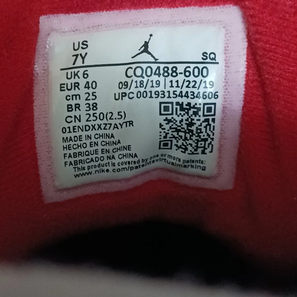 Jordan 3 Retro SE Mid Unite GS Fire Red Cement Grey Leather Sneakers Shoes Sz 7Y